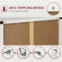 HOMCOM Modern Farmhouse Sideboard with Storage, Buffet Cabinet with 2 Barn Doors and Drawer for Dining Room, White Oak(m-7)