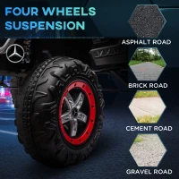 Aosom Licensed Mercedes-Benz Unimog 12V Kids Ride on Truck with Remote Control, Battery Powered Electric Car with Spring Suspension, LED Light, Horn, Music, Red(m-4)