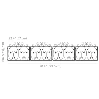 Outsunny 4 Pack Garden Fence, Metal Wire Fencing Border, Scroll Flower Edging for Landscape, Backyard, Black(m-3)