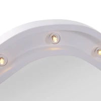 HOMCOM Vanity Lighted Makeup Mirror Tri- Fold Tabletop Living Room Dressing with 16 LED Lights - White(m-9)