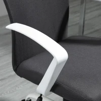 Vinsetto Mid Back Home Office Chair with Adjustable Height, High Armrests and Rocking Function, Dark Grey/White(m-9)