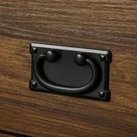 HOMCOM Sideboard Buffet Cabinet with Glass Door, Coffee Bar Cabinet with Storage Drawers & Adjustable Shelves for Kitchen, Living Room, Dark Walnut(m-8)