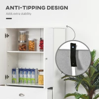 HOMCOM 72" Kitchen Pantry Cabinet, Modern Kitchen Pantry Storage Cabinet with 4 Doors and 3 Adjustable Shelves, White(m-6)