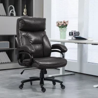 Vinsetto Big and Tall Office Chair, 400 lbs, Executive Computer Desk Chair with PU Leather, Swivel Wheels, Black(m-10)