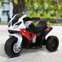 Aosom Kids Motorcycle, 6V Battery Powered Toddler Motorcycle with Headlight, Music, 3 Wheels Electric Motorcycle for Kids, Licensed BMW, Gift for Boys & Girls -Red(m-8)