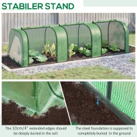 Outsunny 9.7' x 3.3' x 2.5' Mini Tunnel Greenhouse with PE Cover Garden Green Grow Shed with Steel Frame Zipped Doors, Dark Green(m-5)