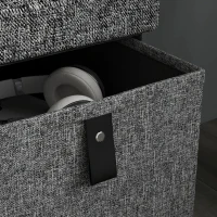 HOMCOM Shoe Bench with Seat, Shoe Storage Bench with Cushion and 6 Fabric Drawers for Entryway, Hallway, Bedroom, Charcoal Grey(m-9)