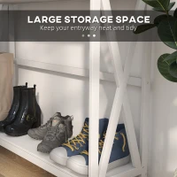 HOMCOM 39" Console Table, 2 Tier X-Design Narrow Entryway Table with Drawer and Storage Shelf for Behind Couch, Living Room, Hallway, White(m-5)