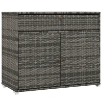 Outsunny Outdoor Storage Cabinet, Waterproof PE Rattan Cabinet with Drawer for Indoor, Outdoor Swimming Pool, Gray(m-11)