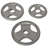 Soozier 6 PCS Weight Plates Grip Plate Sets for Strength and Weightlifting Training, Barbell Weight Set for Home, 77 Lbs Total(m-11)