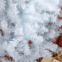 HOMCOM 6 FT Artificial Christmas Tree Pencil Xmas Tree with Stand, 618 Tips, Holiday Home Indoor Decoration for Party, White(m-8)