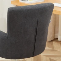 HOMCOM Mid Back Task Chair, Modern Home Office Chair with Tufted Button Design and Padded Armrests, Swivel Computer Desk Chair for Study Living Room Bedroom, Carbon Black(m-9)