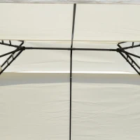 Outsunny 10x13ft Steel Gazebo Sun Shelter Patio Outdoor Party Event Canopy Vented Roof Cream White(m-7)