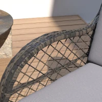 Outsunny 2 Pieces Wicker Rocking Patio Chairs, Indoor Outdoor Rocking Chair Set with Cushions and Armrests for Porch, Grey(m-10)