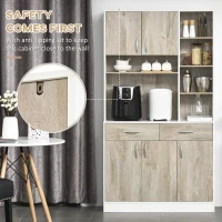 HOMCOM Kitchen Buffet with Hutch Multi Storage Cupboard Cabinet Server Sideboard with Drawers(m-7)