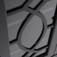 HOMCOM Sideboard Buffet Cabinet, Kitchen Storage Cabinet, Glass Door Accent Cabinet with Adjustable Shelves, Espresso(m-8)