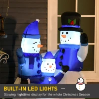 HOMCOM 1.2M Tall Large LED Lighted Christmas Inflatable Snowmen Family Outdoor Indoor Holiday Decorations(m-4)