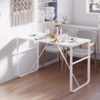 HOMCOM Office Table Glass Top Writing Desk Home Working Station Gaming Desk Metal Frame Easy Assembly, White(m-7)