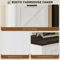 HOMCOM Vertical File Cabinet with 3 Drawers, Rustic Farmhouse Office Storage Cabinet for A4, Letter Size, Distressed White(m-4)