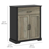 HOMCOM Sideboard Buffet Cabinet, Storage Cabinet with Drawer, Double Doors and Adjustable Shelf, Black(m-3)