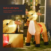 HOMCOM 6ft Christmas Inflatables Outdoor Decorations Reindeer, Blow-Up Yard Christmas Decor with LED Lights Display(m-4)