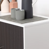 HOMCOM Sideboard Buffet Cabinet, Kitchen Storage Cabinet with Double Door Cupboards, Adjustable Shelf and Steel Legs, Gray(m-9)