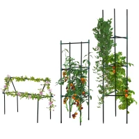 Outsunny 3 Pack Tomato Cage Set, 72 Inch DIY Tomato Plant Support Trellis, Tomato Trellis for Climbing Vegetables, Flowers and Fruits, Dark Green(m-7)