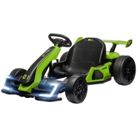 Aosom 24V 7.5 MPH Electric Go Kart with Adjustable Seat, Slow Start, Green