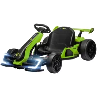 Aosom 24V 7.5 MPH Electric Go Kart with Adjustable Seat, Slow Start, Green(m-1)