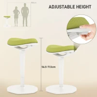 HOMCOM Standing Desk Stool, Ergonomic Wobble Chair, Adjustable Leaning Stool for Office Desks, with Rocking Motion, Green(m-5)