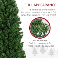 HOMCOM 5FT Pencil Christmas Tree, Artificial Christmas Tree with Automatic Open for Home Party, Green(m-7)