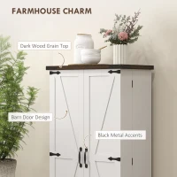 HOMCOM 47" Kitchen Pantry Storage Cabinet, Farmhouse Kitchen Pantry Cabinet with Adjustable Shelves and Door Shelves, White(m-4)