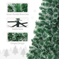HOMCOM 6FT Indoor Christmas Tree Artificial Decoration Xmas Gift with Metal Stand 375 Tips(m-7)