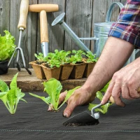 Outsunny 4FT x 300FT Weed Barrier Landscape Fabric, 5oz Heavy Duty Woven Weed Control Fabric for Landscaping(m-9)