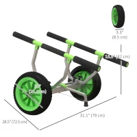 Soozier Kayak Cart Dolly Kayak Cart with Adjustable Width Green(m-3)