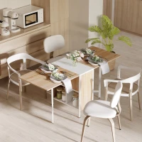 HOMCOM Multi-use Space Saving Folding Dining Table with Hideaway Shelves for Kitchen, Dining, Study and Office(m-9)