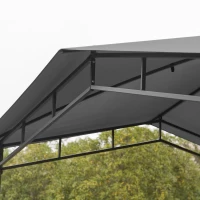 Outsunny 10' x 10' Soft Top Patio Gazebo Outdoor Canopy with Unique Geometric Design Roof, All-Weather Steel Frame, Gray(m-8)
