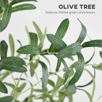 HOMCOM 6ft LED Olive Tree with 300 Warm White Lights, Light up Olive Tree for Indoor, Home, Party, Wedding, Christmas, Green(m-5)