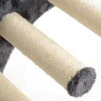 PawHut Cat Wall Shelf with Scratching Post, Play Balls, Platforms, Dark Grey(m-10)