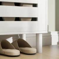 HOMCOM Narrow Shoe Storage Cabinet, 3 Flip Drawers, Adjustable Shelves, 24 Pairs Capacity, White(m-10)