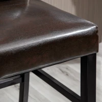 HOMCOM 2 Pieces Retro Style Bar Stools Tall Chair with Back  Footrest for Home Pub(m-10)