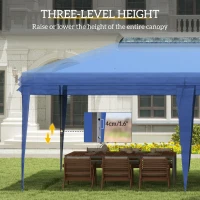 Outsunny 10' x 20' Outdoor Gazebo Pop Up Canopy Party Tent with Carrying Bag, Blue(m-5)