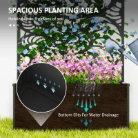 Outsunny Metal Garden Bed with Trellis for Climbing Plants, Freestanding or Wall Mounted Flower Bed for Garden, Patio, Balcony(m-4)