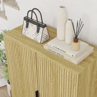 HOMCOM Entryway Shoe Cabinet with 5-Tier Shelving and Adjustable Shelves, 15 Pair Shoe Storage Organizer for Hallway, Oak(m-10)