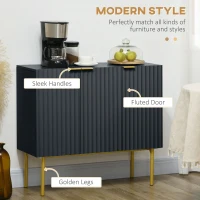 HOMCOM Modern Storage Cabinet Sideboard Buffet Cabinet with Gold Legs for Living Room Dining Room Hallway Black(m-4)
