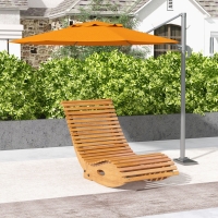 Outsunny Outdoor Rocking Chair w/ Slatted Seat, Wooden Rocking Chair, 51.2" x 23.6" x 23.6", Light Brown