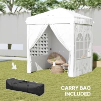 Outsunny 6.7' x 6.7' Pop-Up Canopy Tent with Sidewalls, Height-Adjustable, Carry Bag Included, for Outdoor, Garden, Patio, White(m-7)