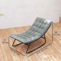 Outsunny Outdoor Patio Rocking Chair Set of 2 with Cushion, Steel Frame Balcony Chair with Mesh Deep Seat for Porch, Garden, Grey(m-3)
