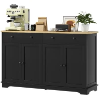 HOMCOM Modern Sideboard, Buffet Cabinet with Storage Drawers, Adjustable Shelves for Living Room, Dining Room, Entryway, Black(m-1)