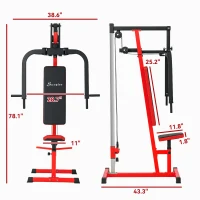 Soozier Chest Fly and Chest Press Machine for Back, Pectoral, Rear Deltoid and Shoulder Training, Red(m-3)